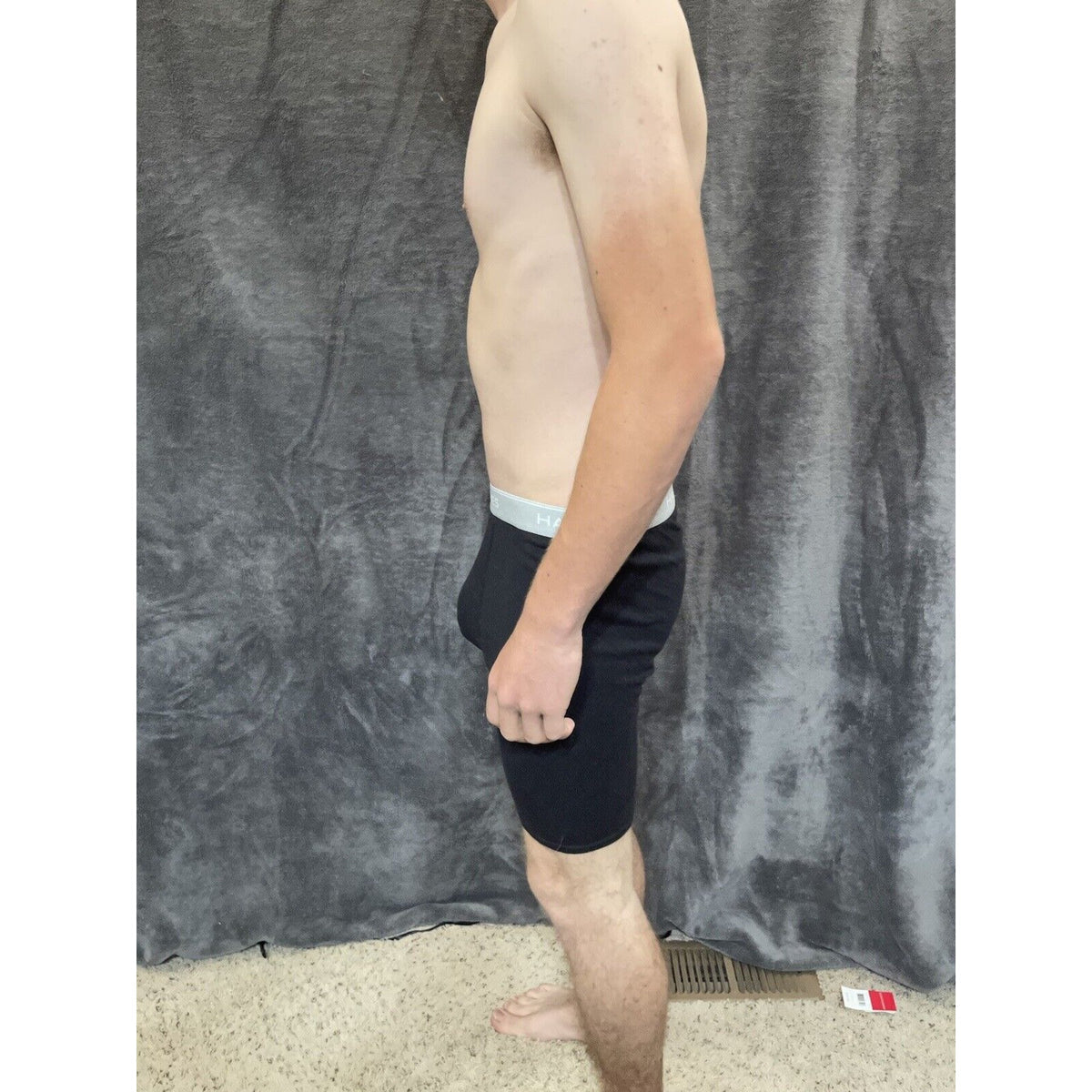 Men's black Medium hanes boxer briefs gray band