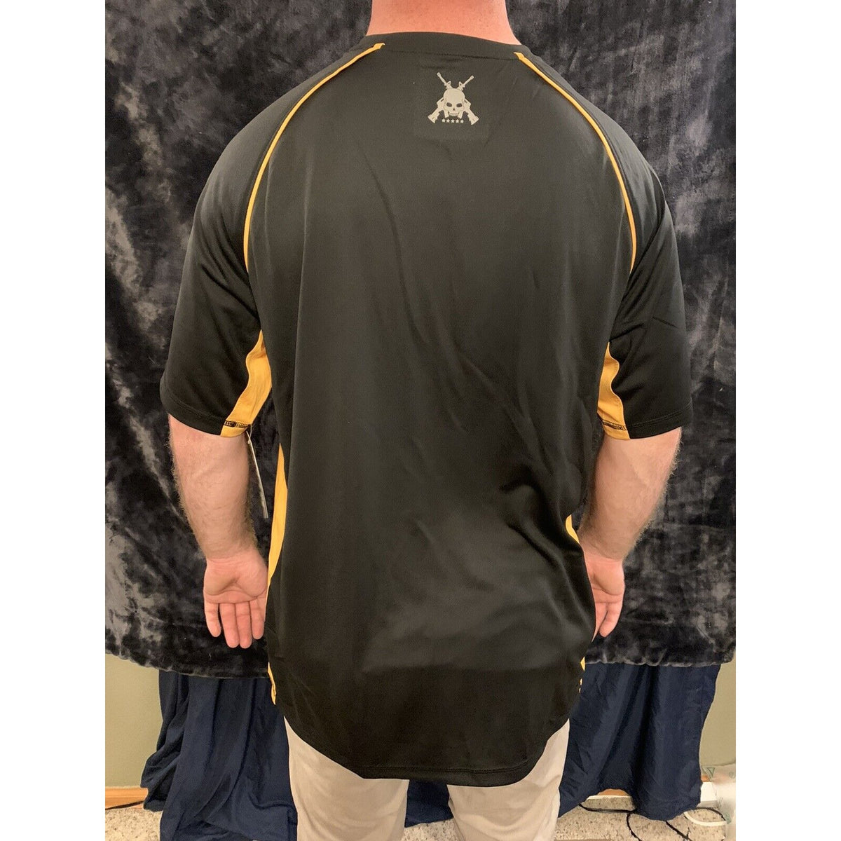 Men’s Soffe XT46 Black With Yellow Large Tee 100% Polyester