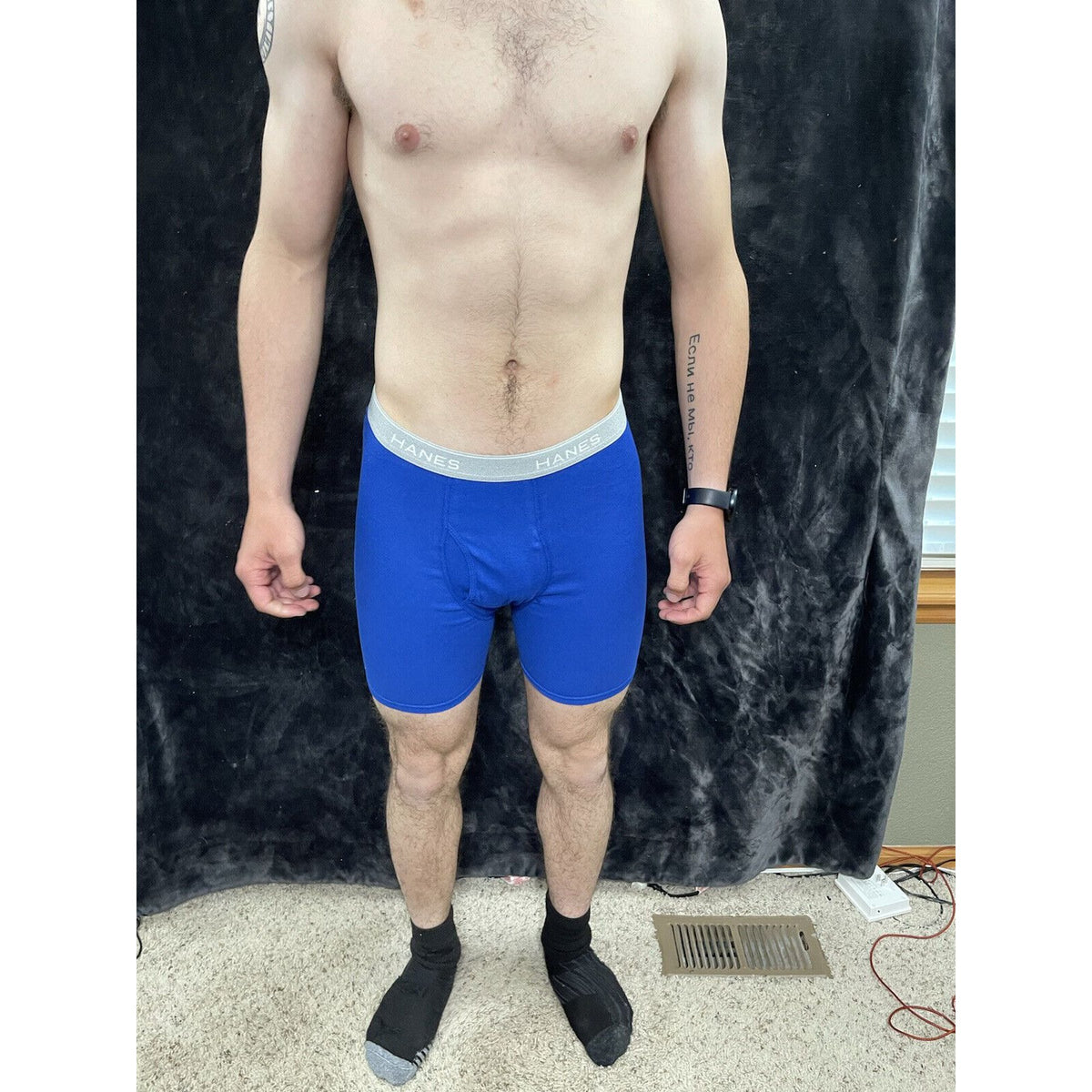 Men’s Royal Blue Medium Hanes Boxer Briefs New