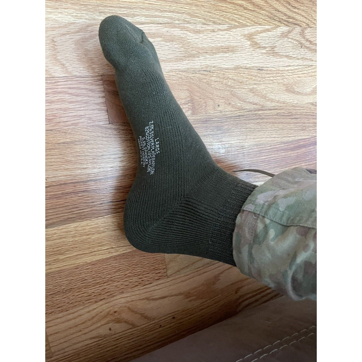 Military Defense Logistics Agency Boot socks XL Olive  Green 80% cotton18% nylon
