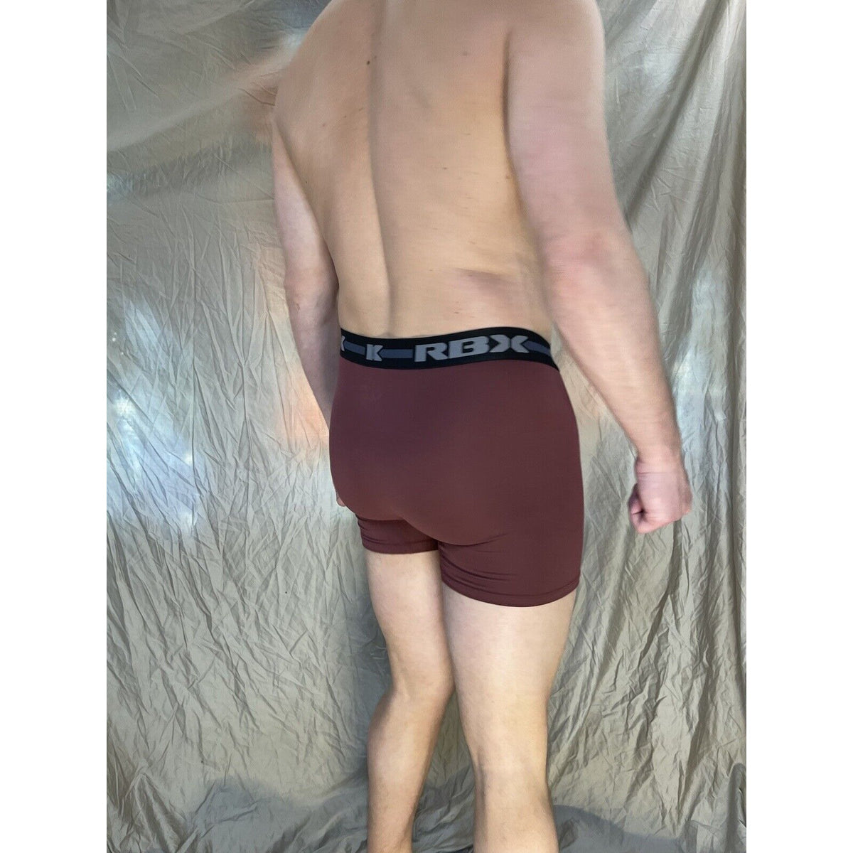 men's Maroon rbx Medium compression boxer briefs