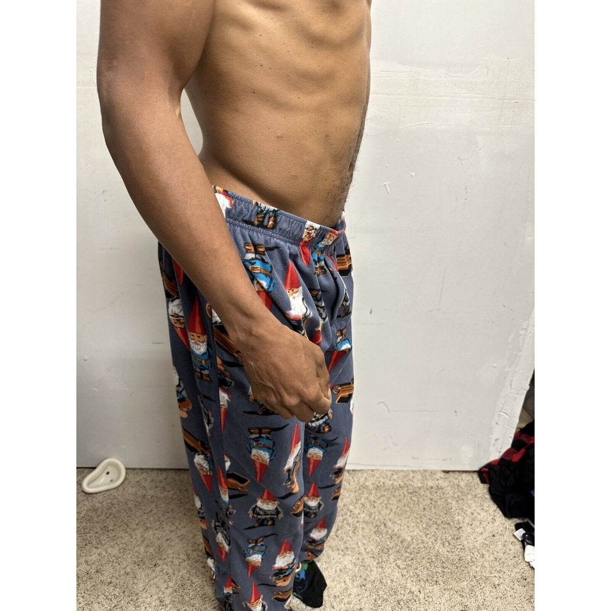 Men’s Large Gnome Wheelbarrow Lounge Pants Sleepwear
