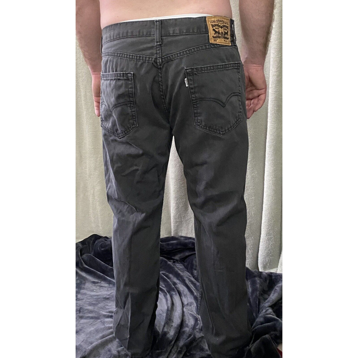 LEVI'S 505 Regular Straight Fit Men’s 36X30 Gray Jeans