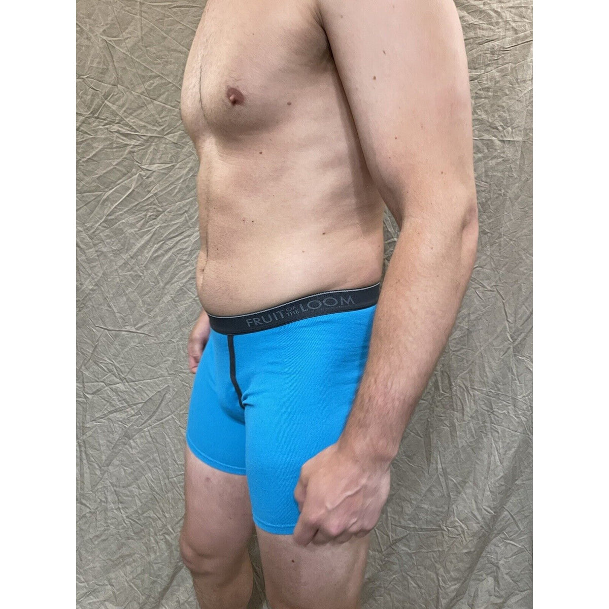 men's Aqua Blue fruit of the loom cotton boxer brief Small