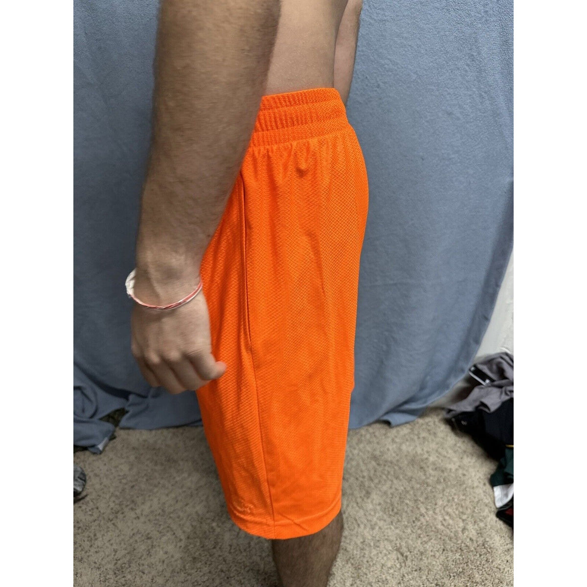 Men’s Neon Orange Starter Medium Athletic Shorts With  Pockets