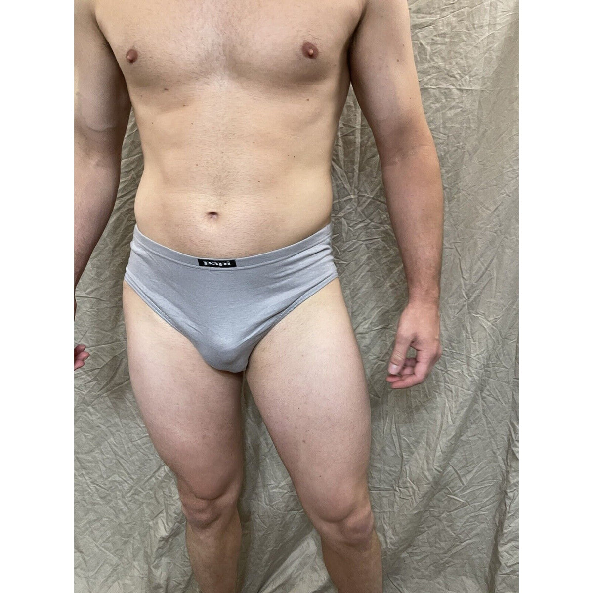men's Gray  papi Extra large brief cotton