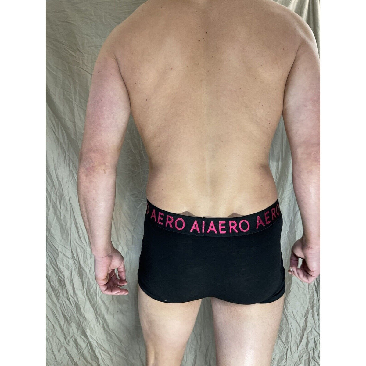 men's black Aero aeropostale black medium metalic pink band boxer brief