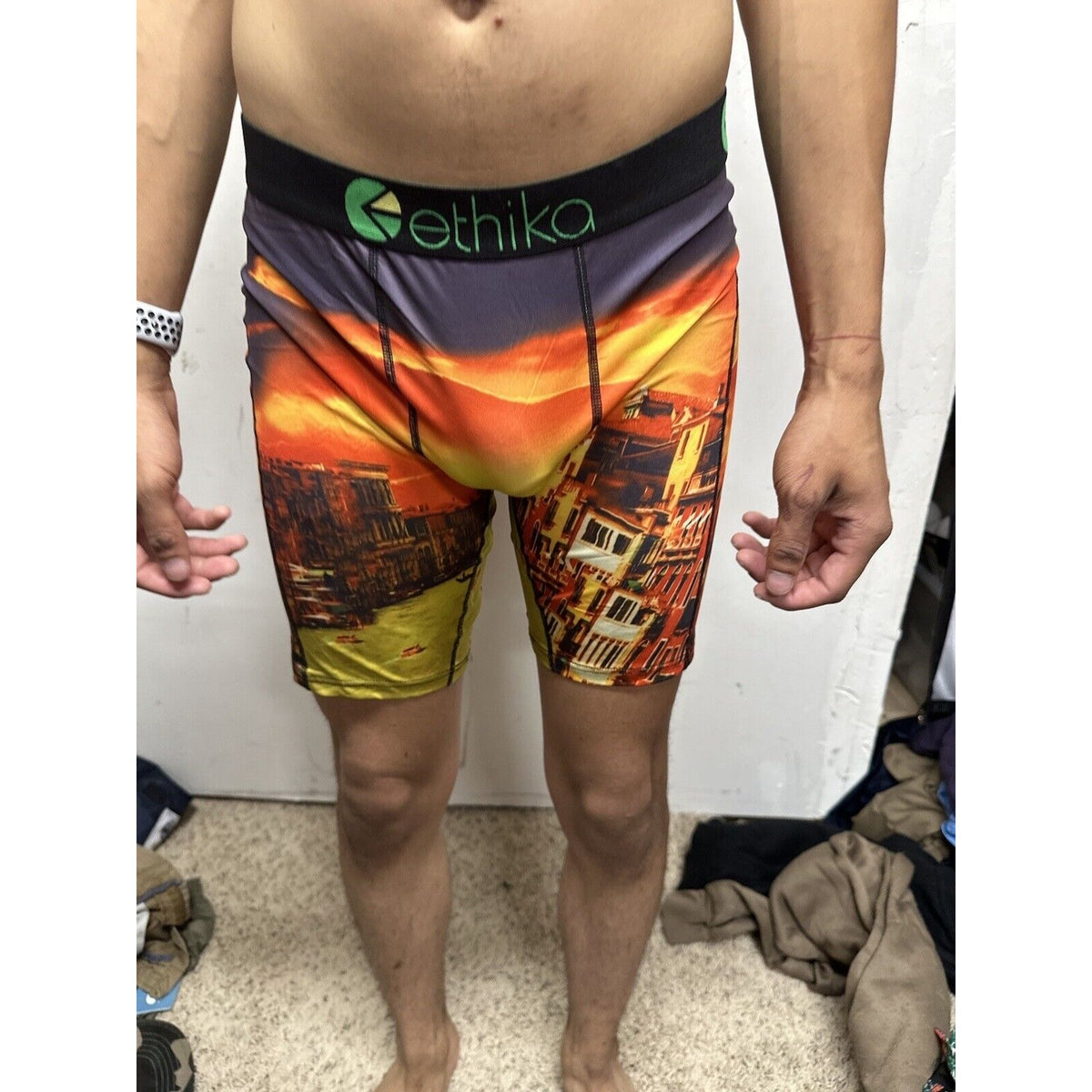 Men’s European Sunset Orange Ethika Large Boxer Briefs