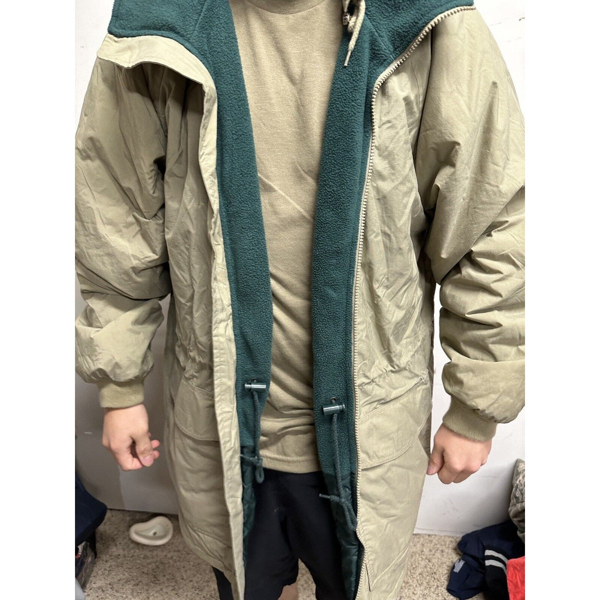 Men’s XL Tri-mountain Beige Jacket With Detachable Hoodie