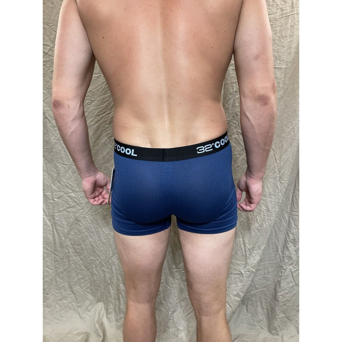men's 32 degree cool ht royal blue 7% spandex boxer briefs small