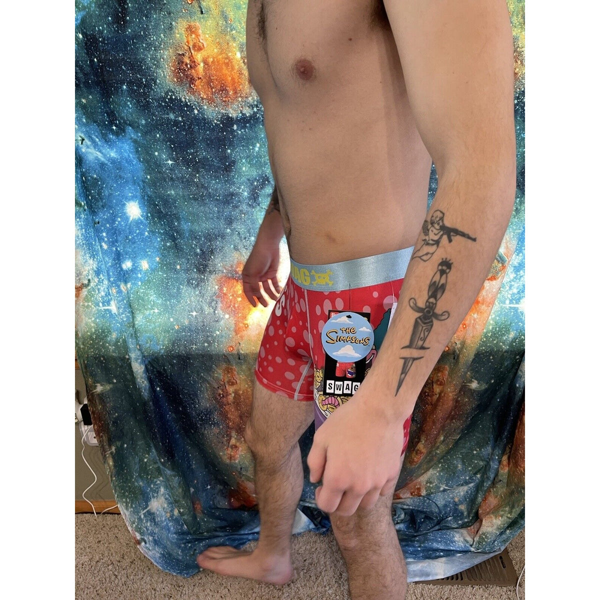 NWT Swag Boxers The Simpsons Krustyos Mens Boxer Briefs M Red  New And Unworn
