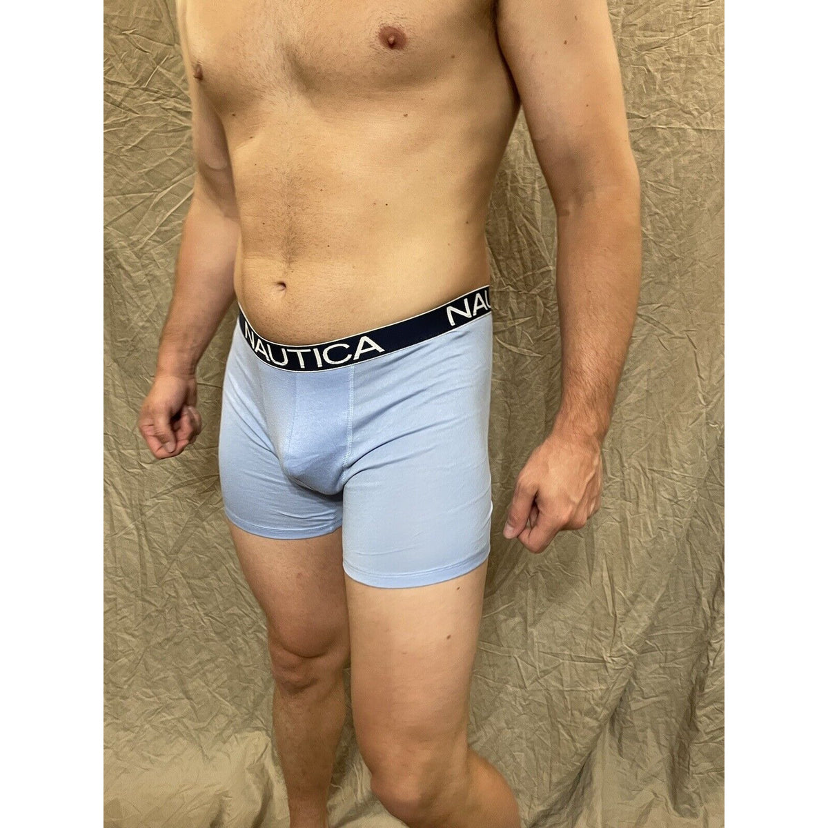 men's nautica 5% spandex boxer brief Light Blue Medium