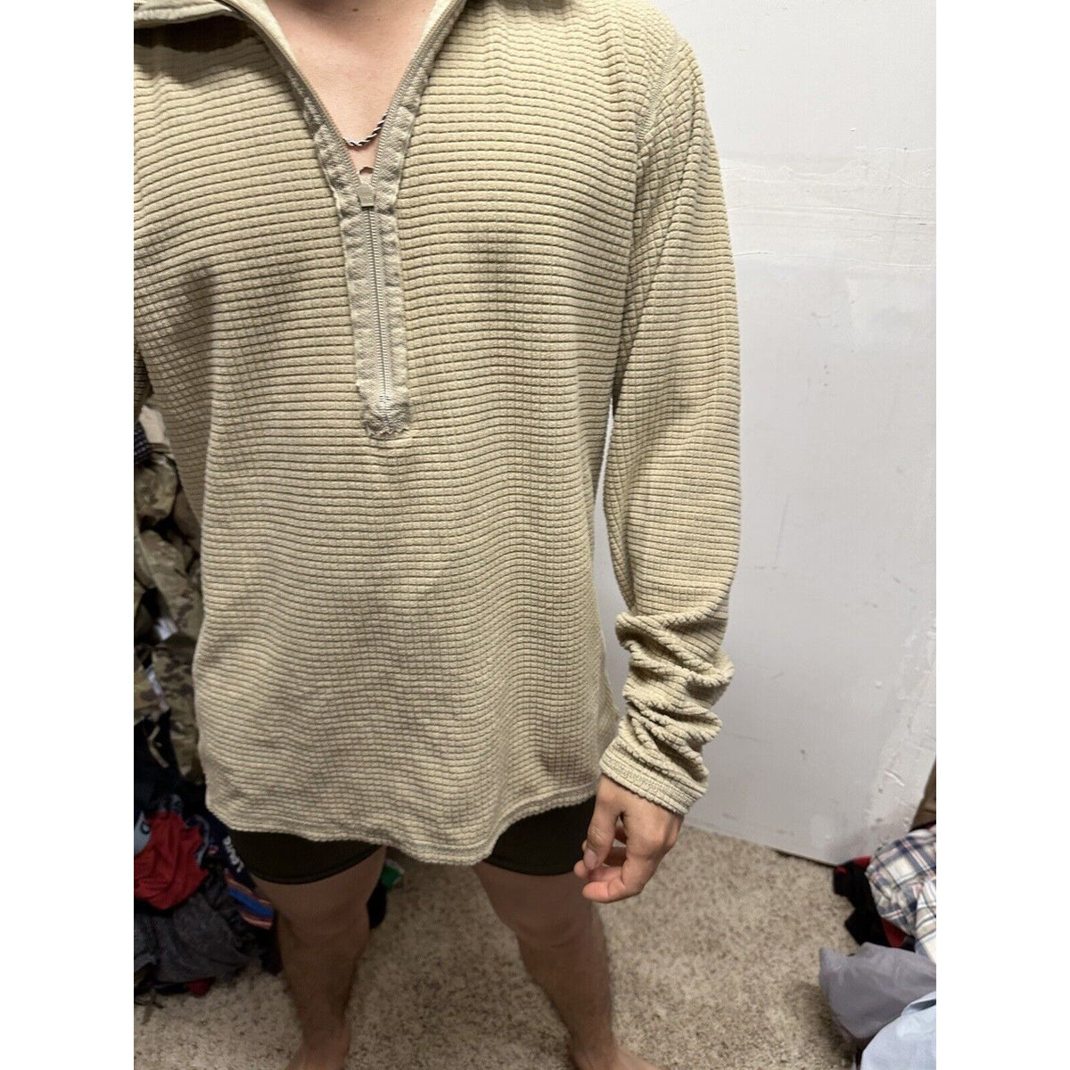 Men’s Tan Half Zip Polartec Official Gen III Army Issue Long Sleeve Pullover