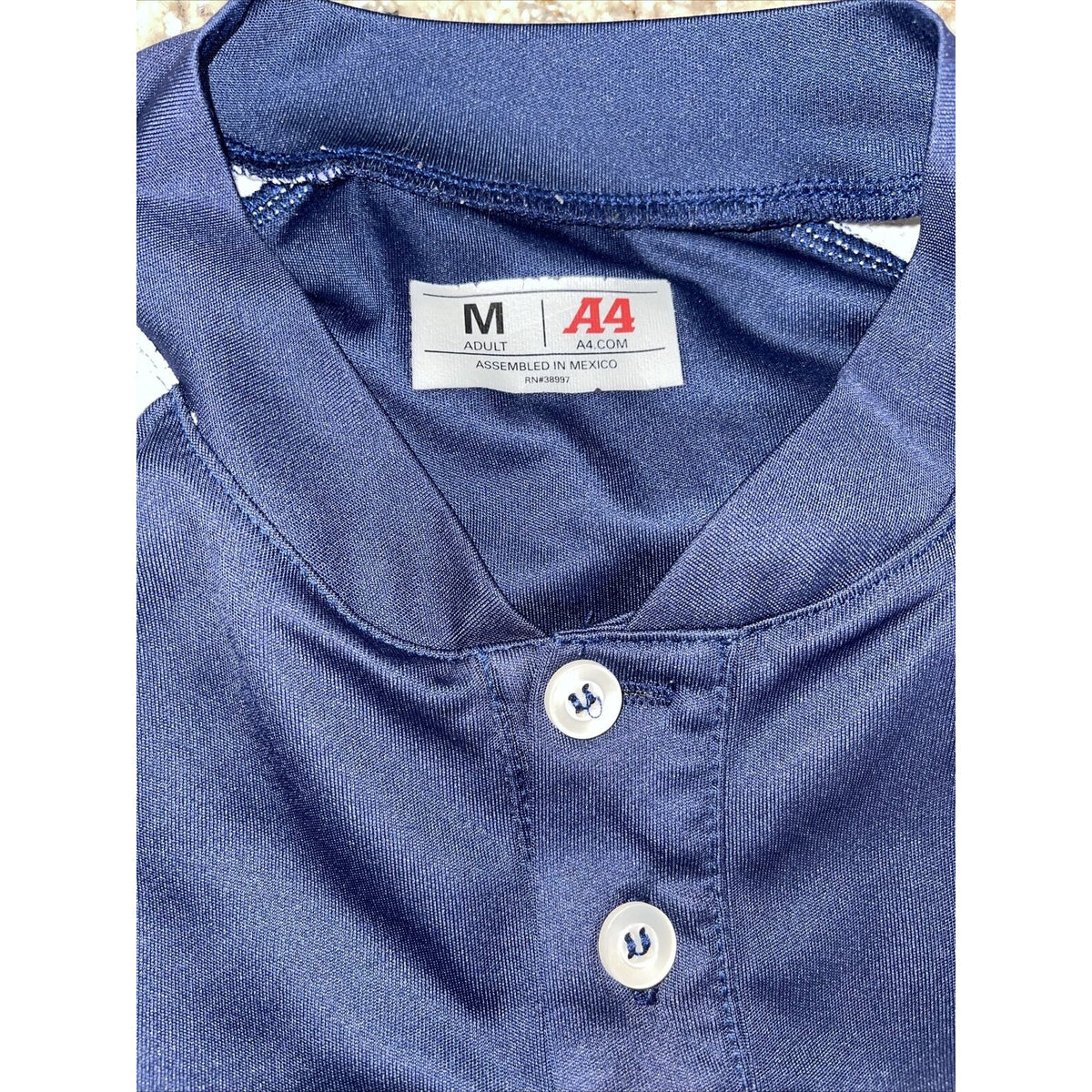 Men’s Medium A4 Baseball Jersey Titans Navy Blue