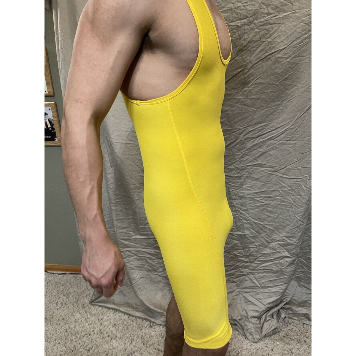 Men's Yellow XS extra small wrestling singlet alleson athletic