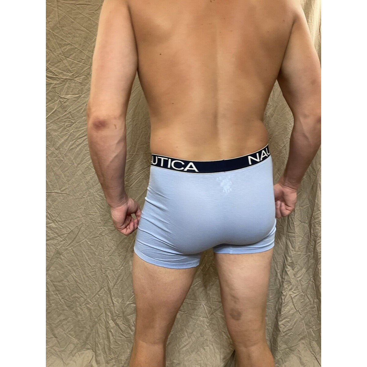men's nautica 5% spandex boxer brief Light Blue Medium