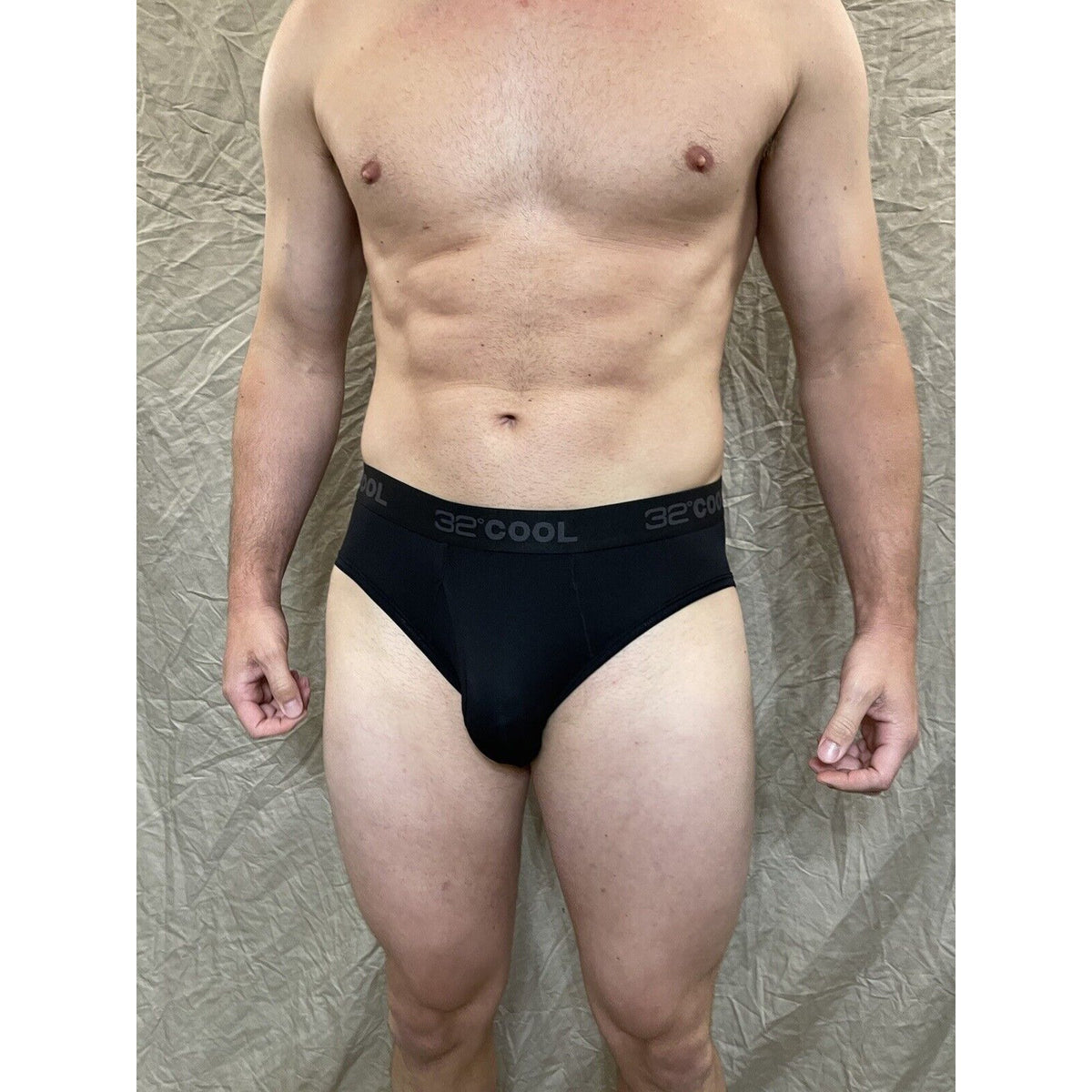 men's black 32 degrees 8% spandex athletic brief small