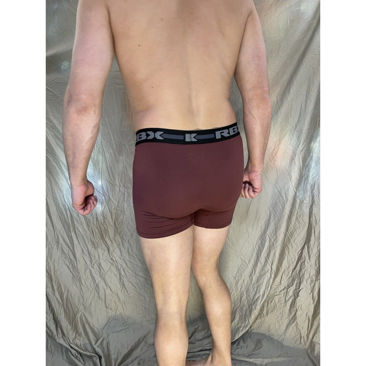 men's Maroon rbx Medium compression boxer briefs