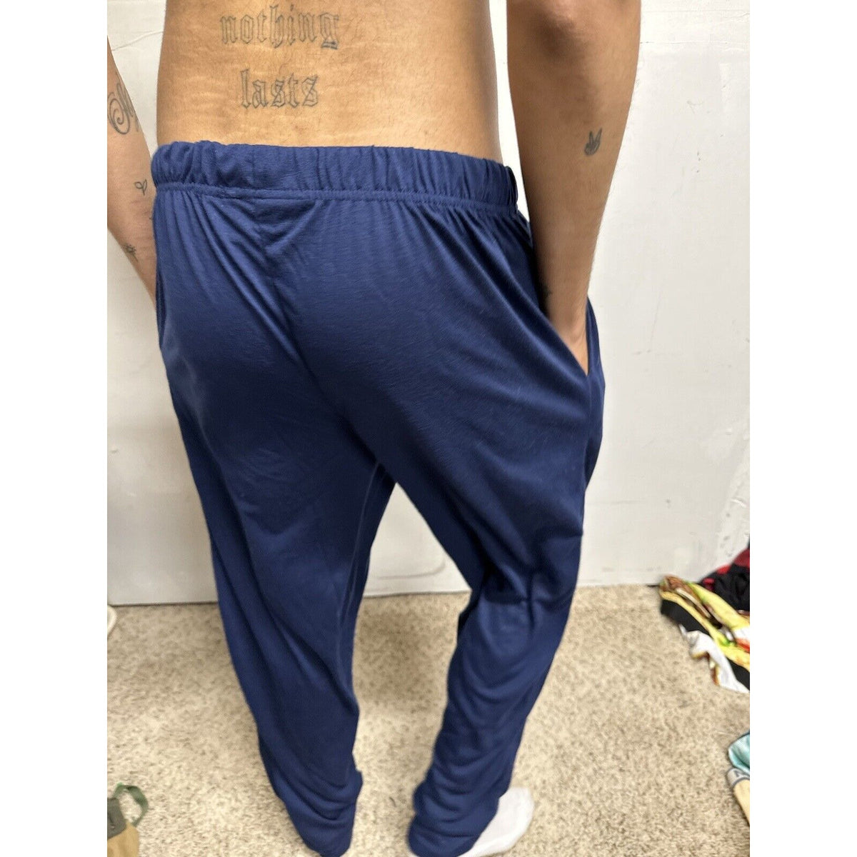 Men’s Dark Blue Collections Lounge Pants Sleep Wear Large