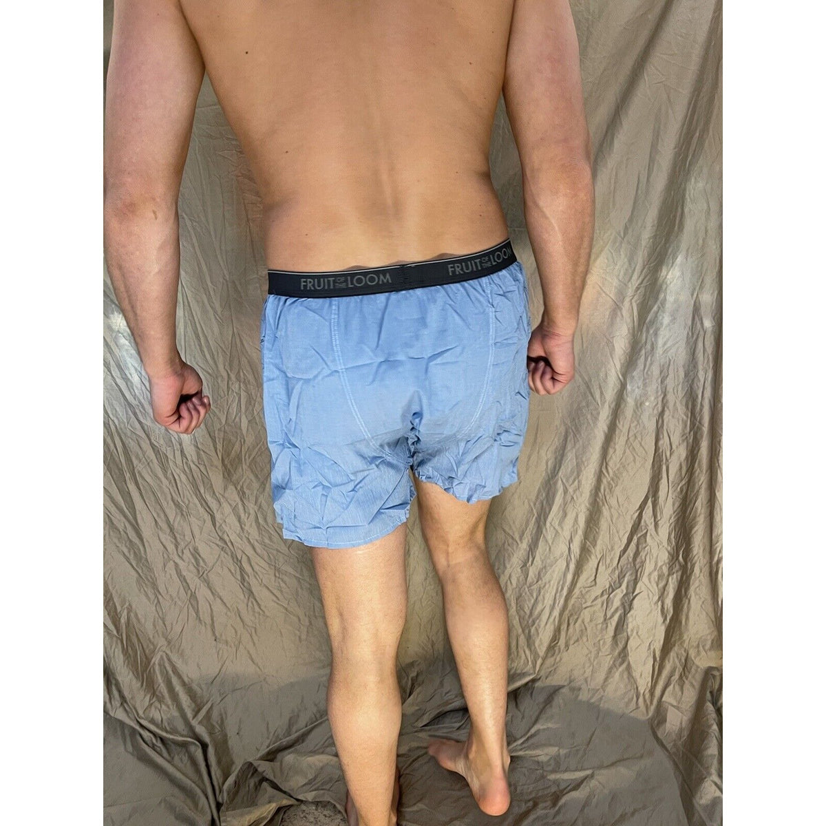 men's fruit of the loom blue boxer shorts large