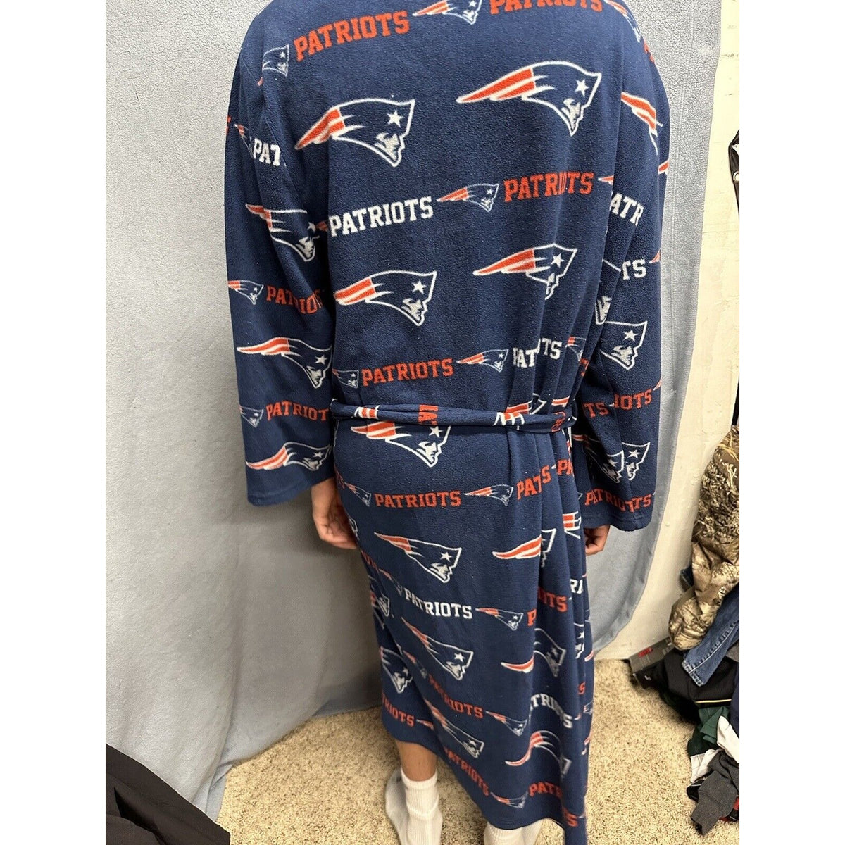 Men’s New England Patriots Team NFL Apparel Sleepwear One Size Fits Most Robe