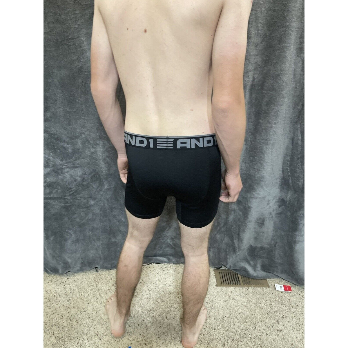 men's and1 medium black 10% spandex compression boxer brief