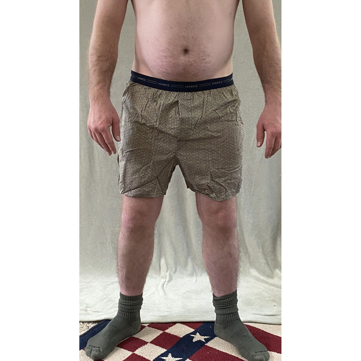 Hanes Men’s XL Green & Blue Flakes Cotton Boxer Shorts