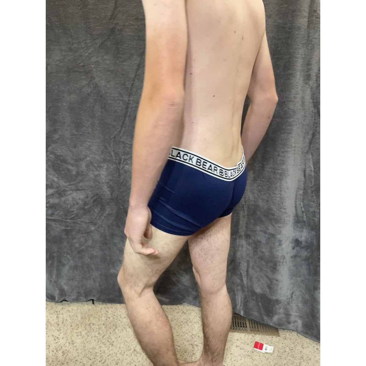 men's medium athletic trunk style black bear boxer brief Blue