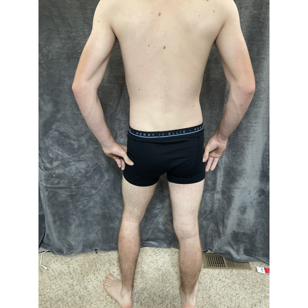 men's black perry ellis portfolio boxer brief  Large