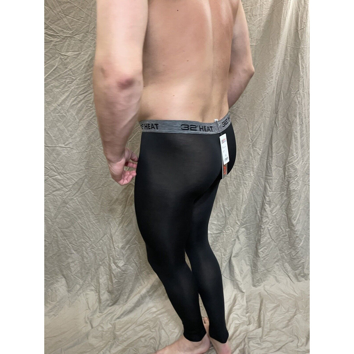 men's 32 degree heat black base layer long underwear leggings Medium