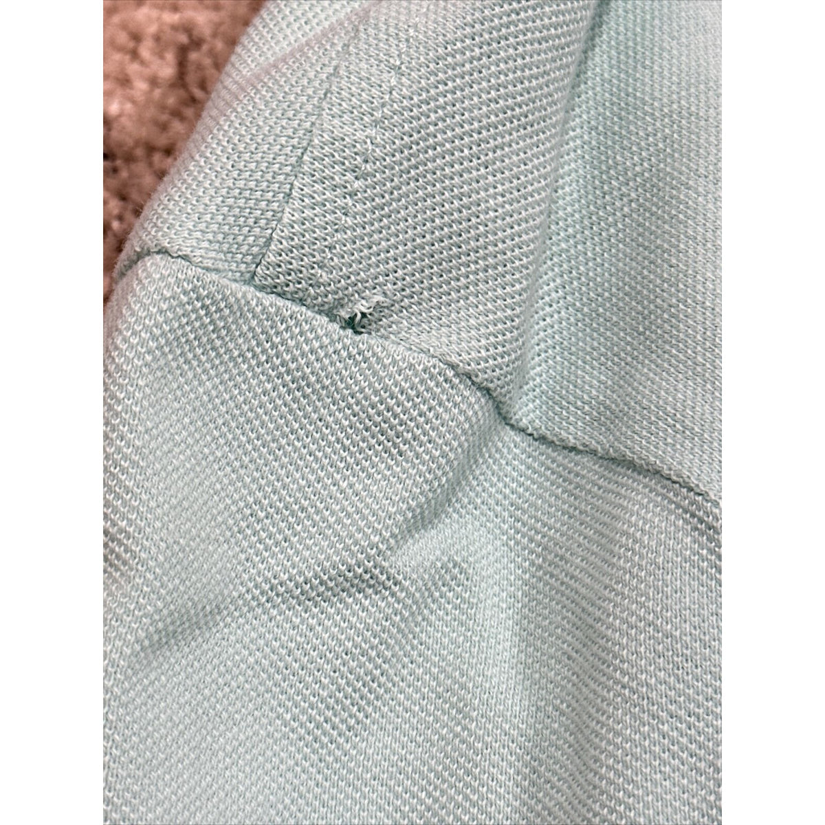 men’s mint green express pique polo medium polo shirt small hole see pics