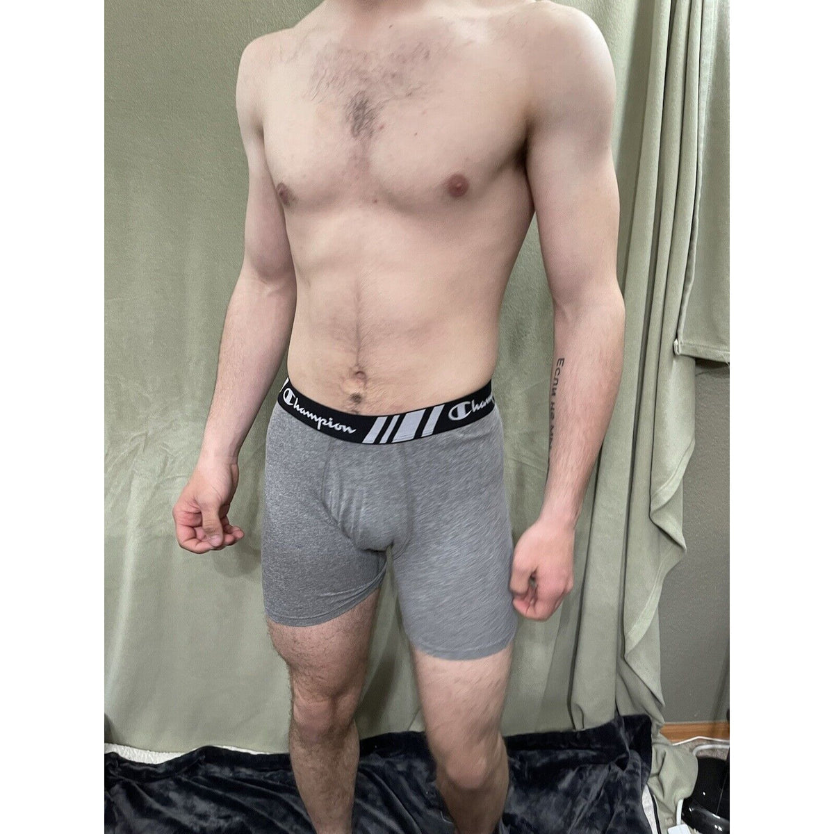 Champion Men's Boxer Briefs Everyday Underwear Size Medium Gray Brand New
