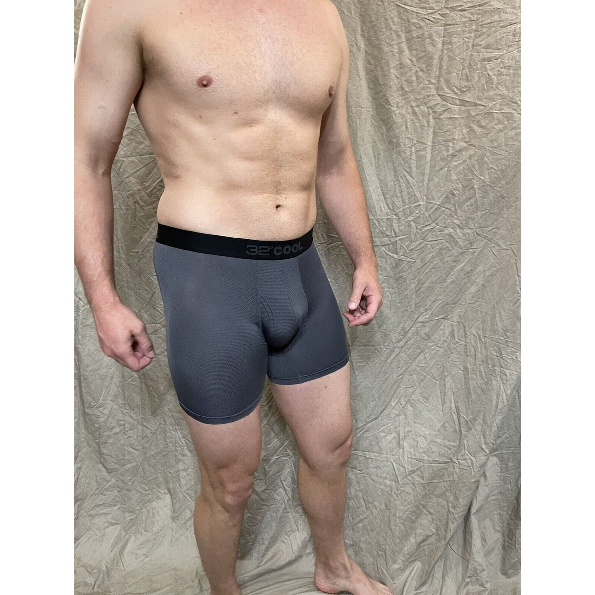 men's 32 degree cool charcoal gray mesh boxer brief Medium