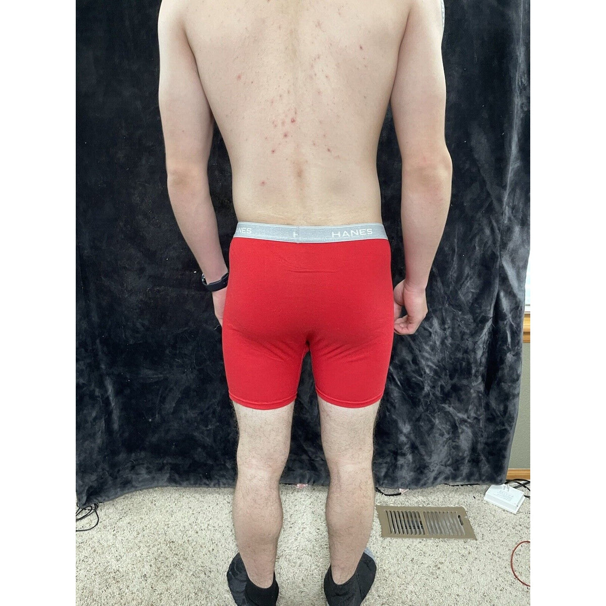 Men’s Red Hanes Boxer Briefs Medium Comfort Flex
