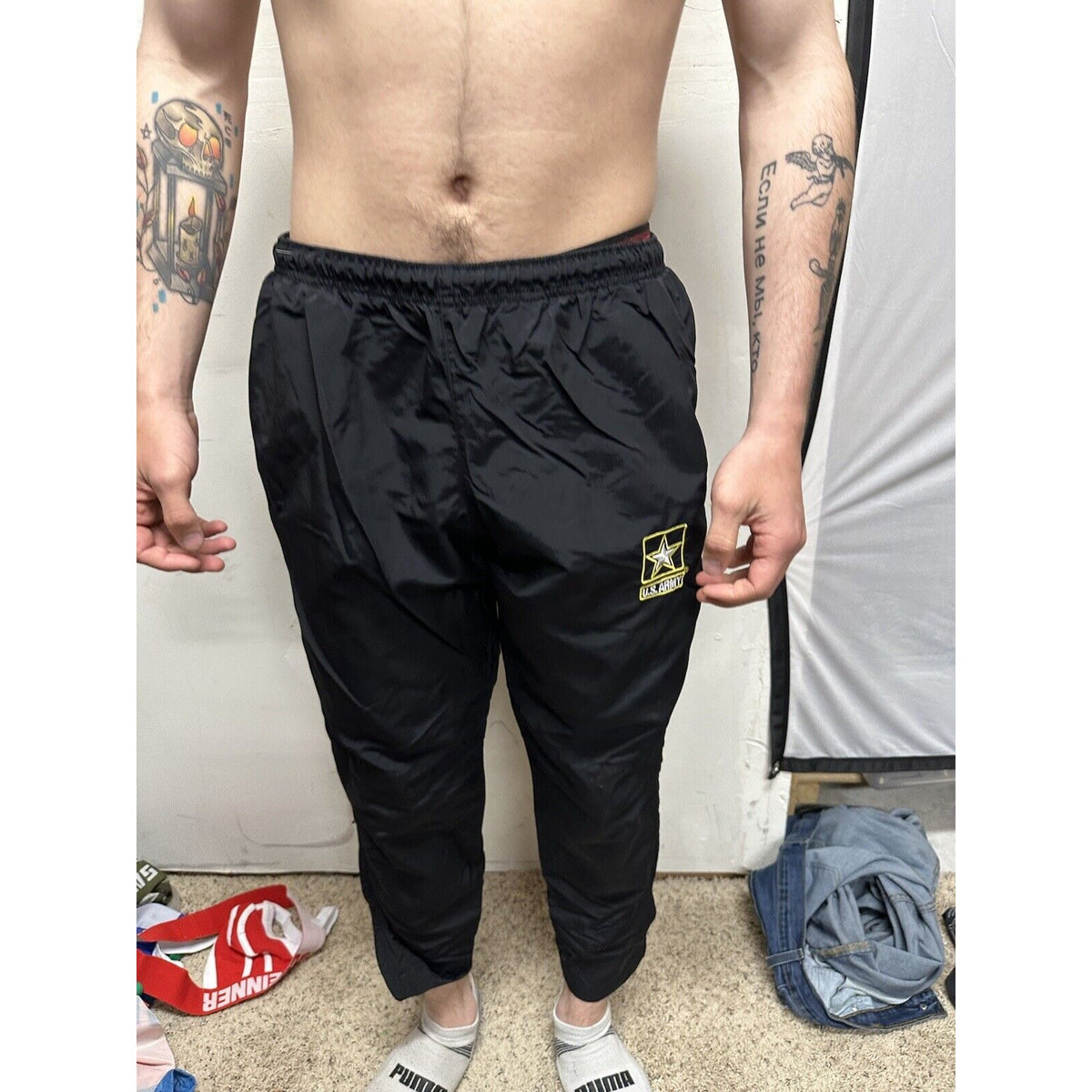 Us Army Pants Pt Small Extra Short Workout Exercise Black