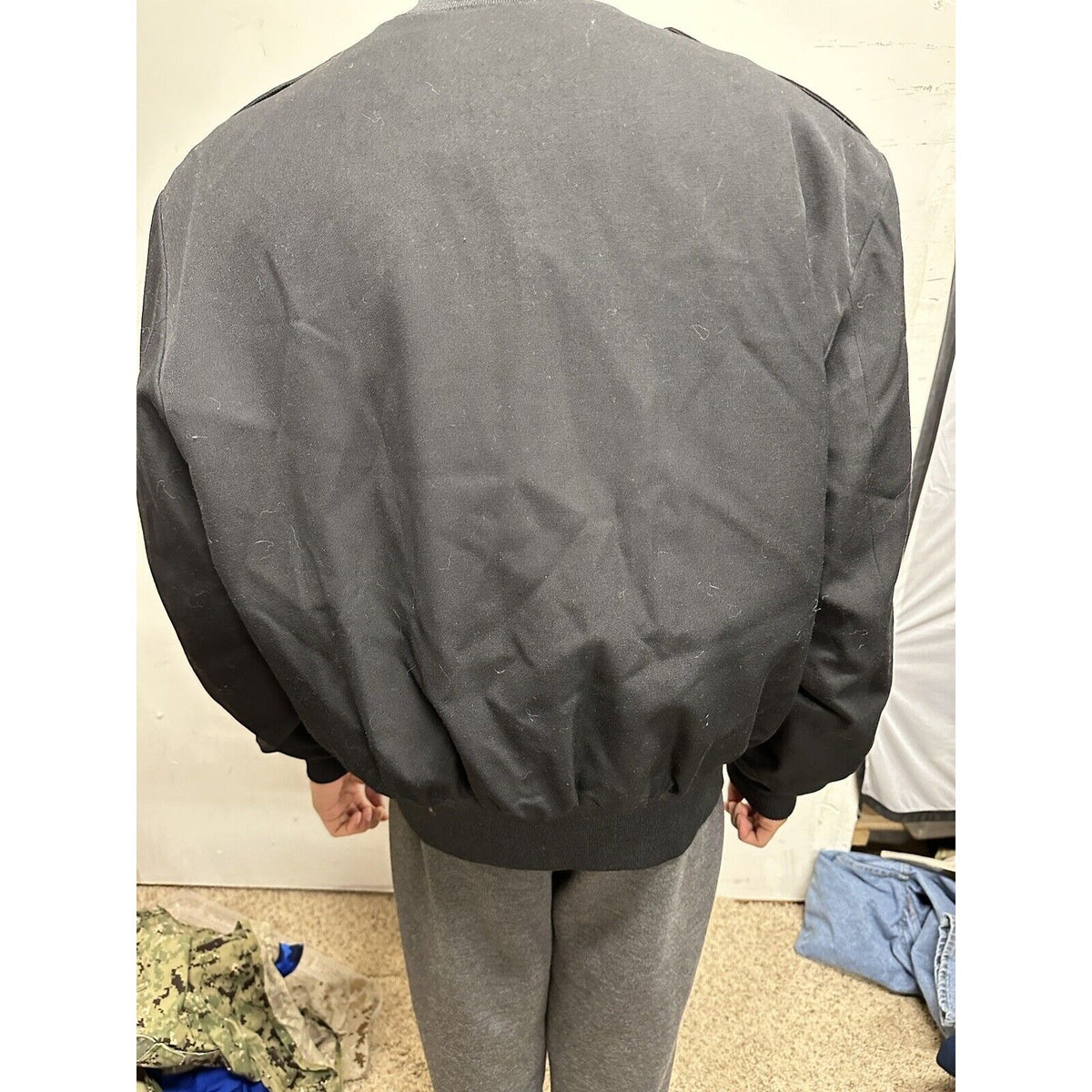 Men’s black Neptune garment company size 46 insulate lining military jacket