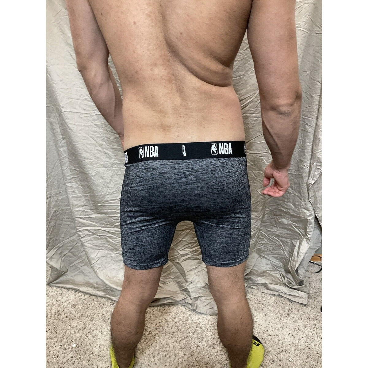 men's NBA gray polyester spandex compression shorts Small New And Unworn