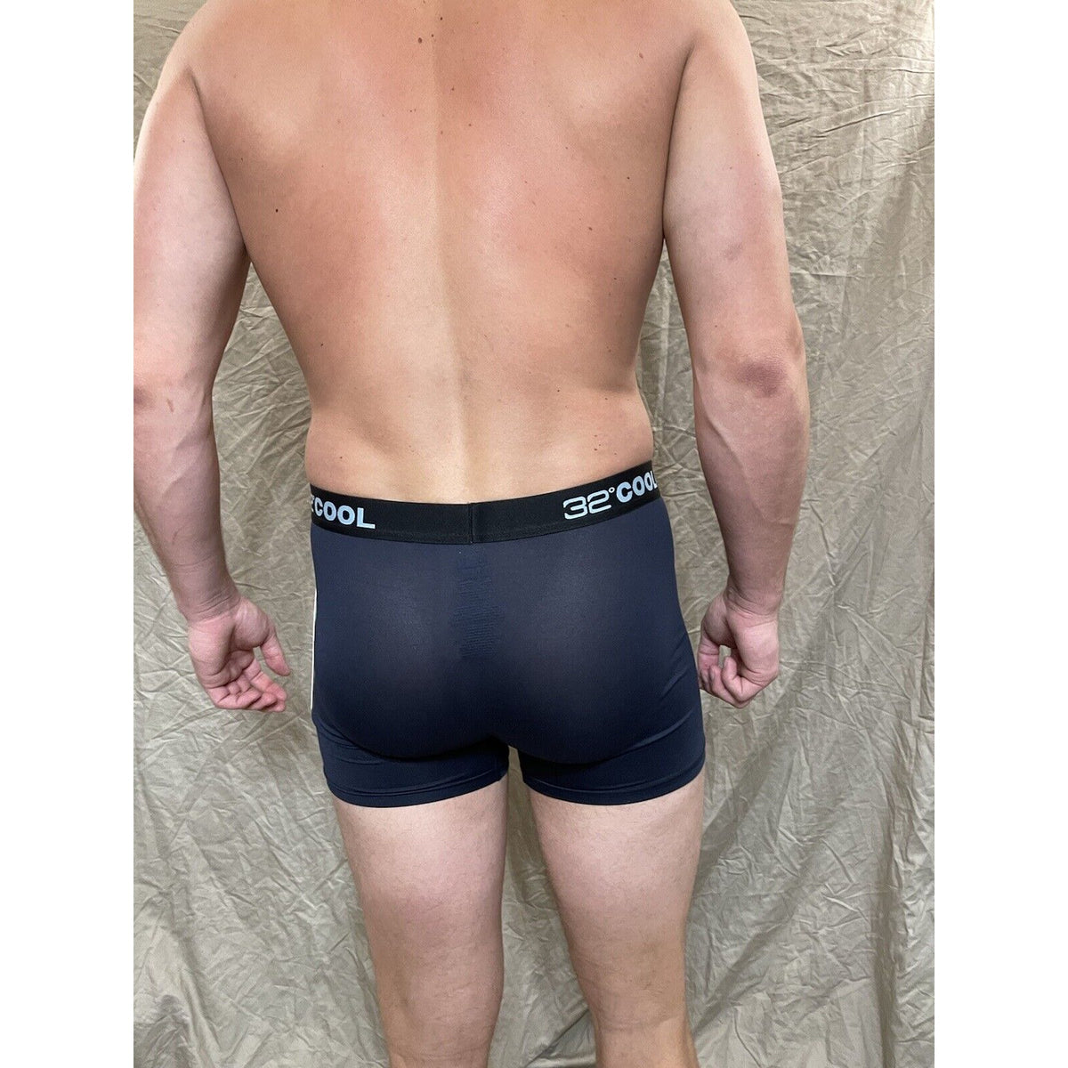 men's 32 degree cool navy compression boxer brief Small