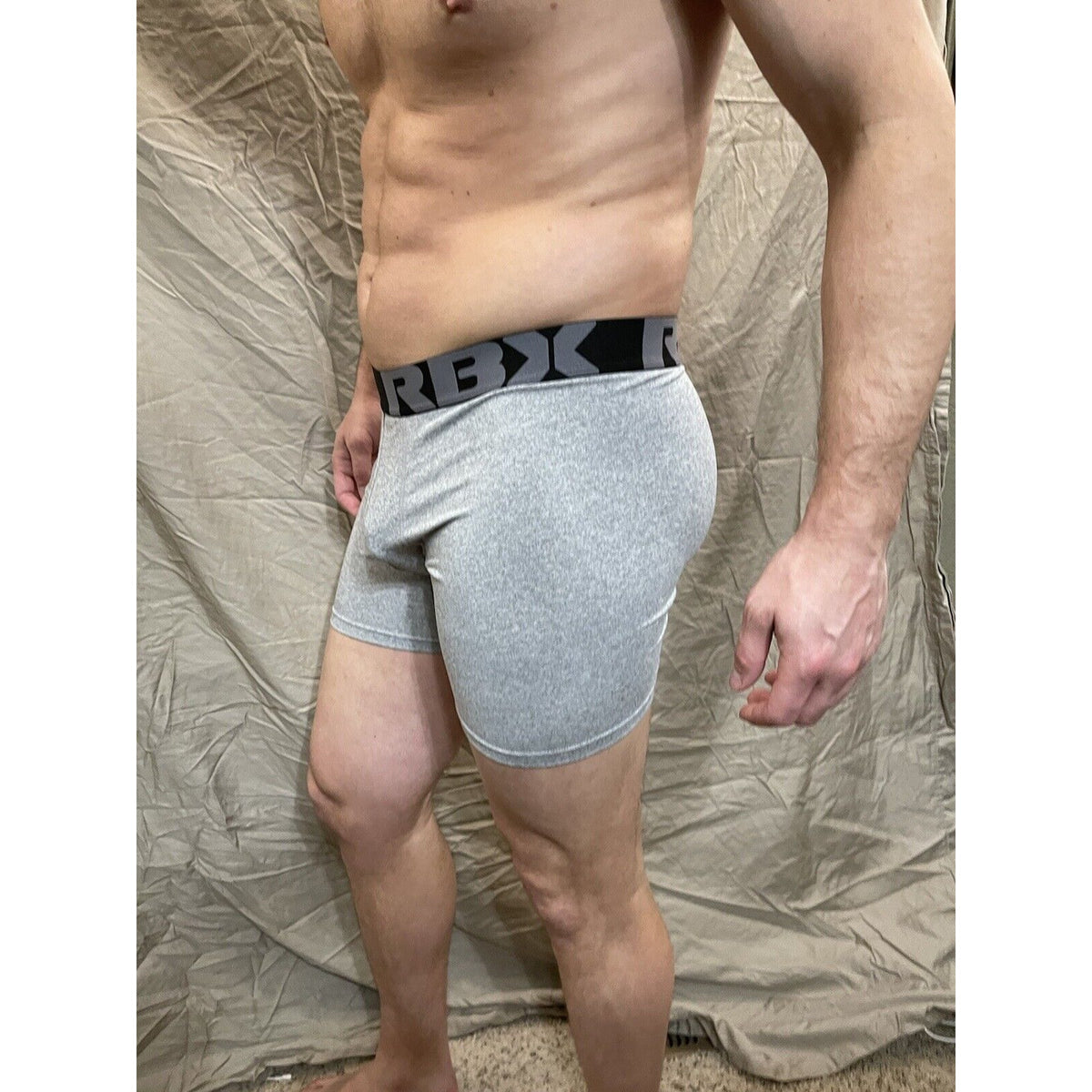 Men's RBX  active gray compression shorts new and never worn Large