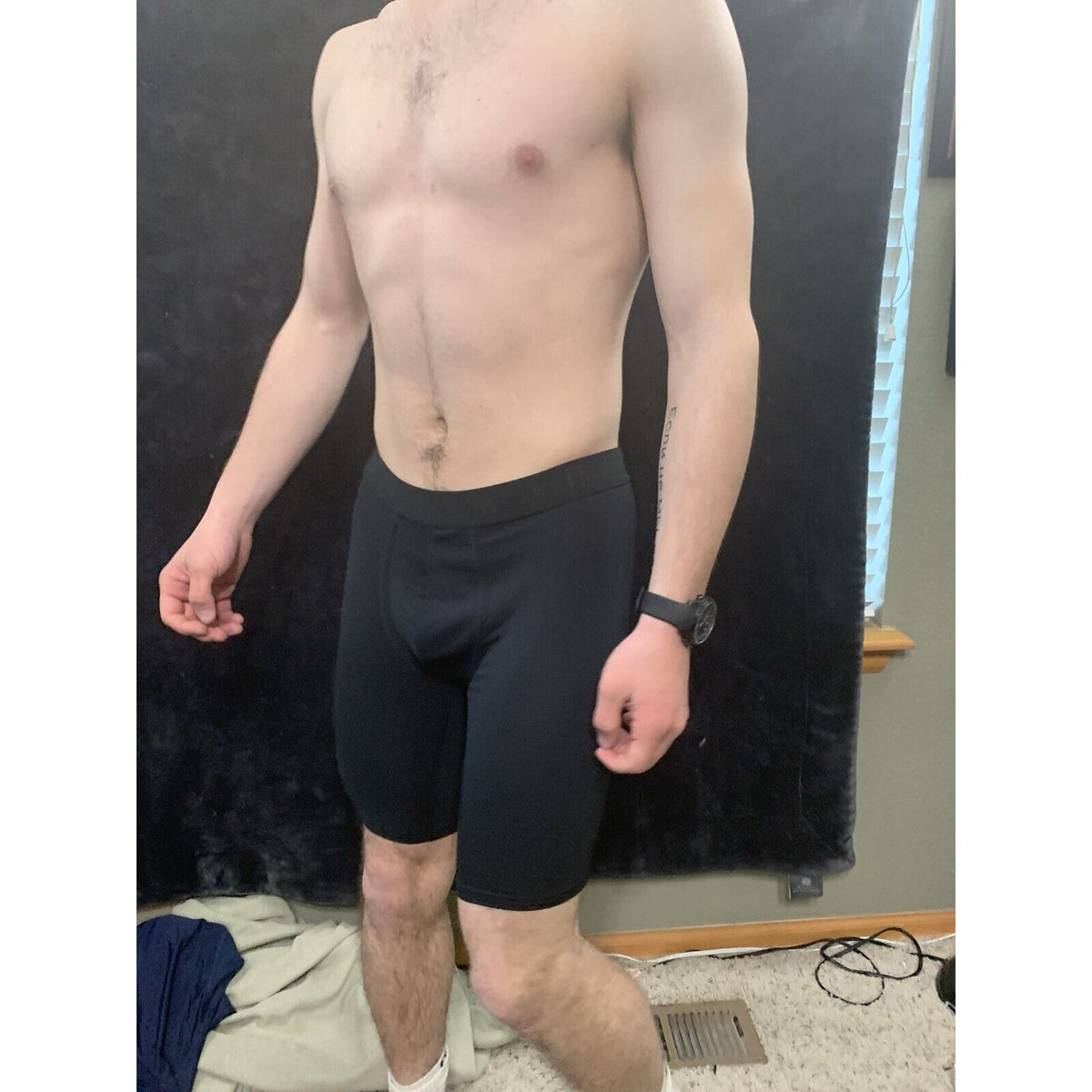Fruit Of The Loom Boxer Briefs Breathable Respirant Men’s Size Large Black