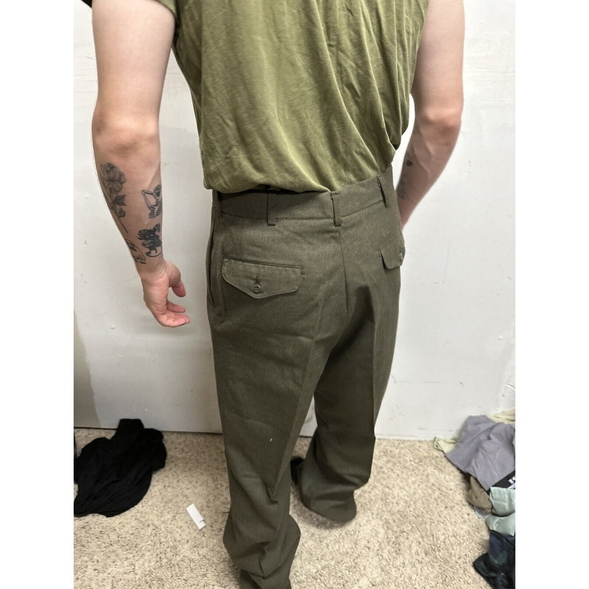 Men’s Usmc Marines Green Size 35L Wool Uniform Pants  Only
