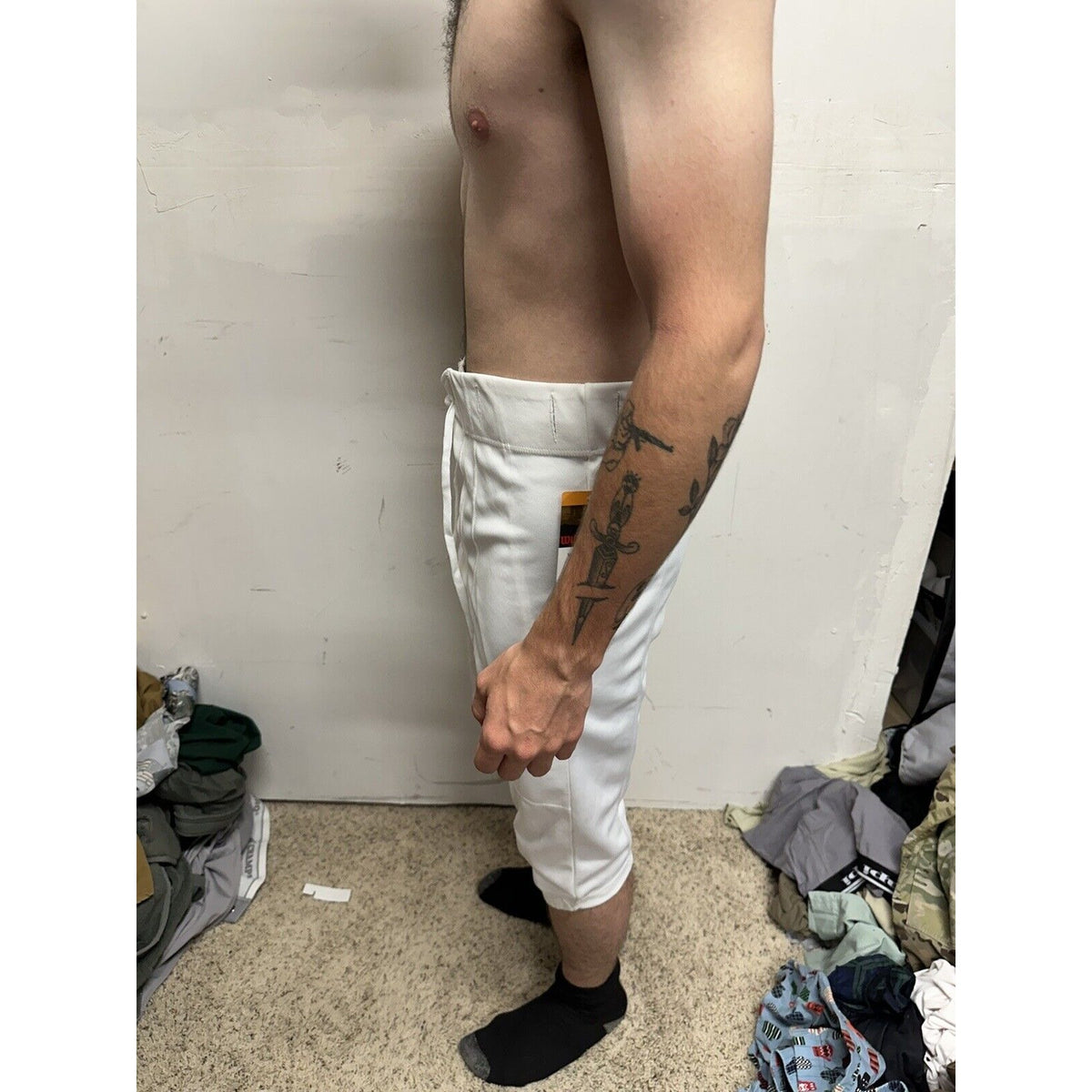 Men’s White Wilson Football Pants Large