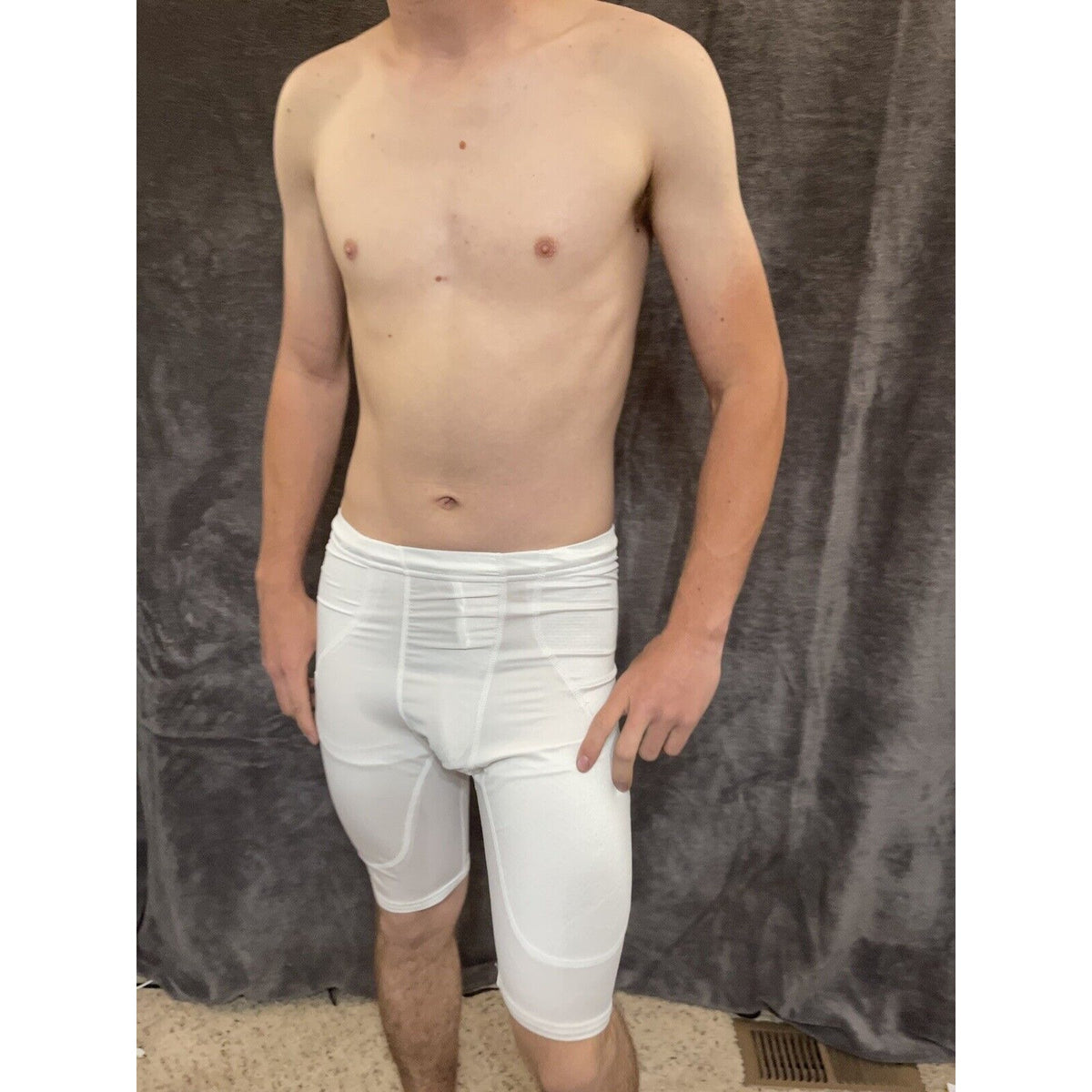 men's alleson athletic medium white football compression shorts