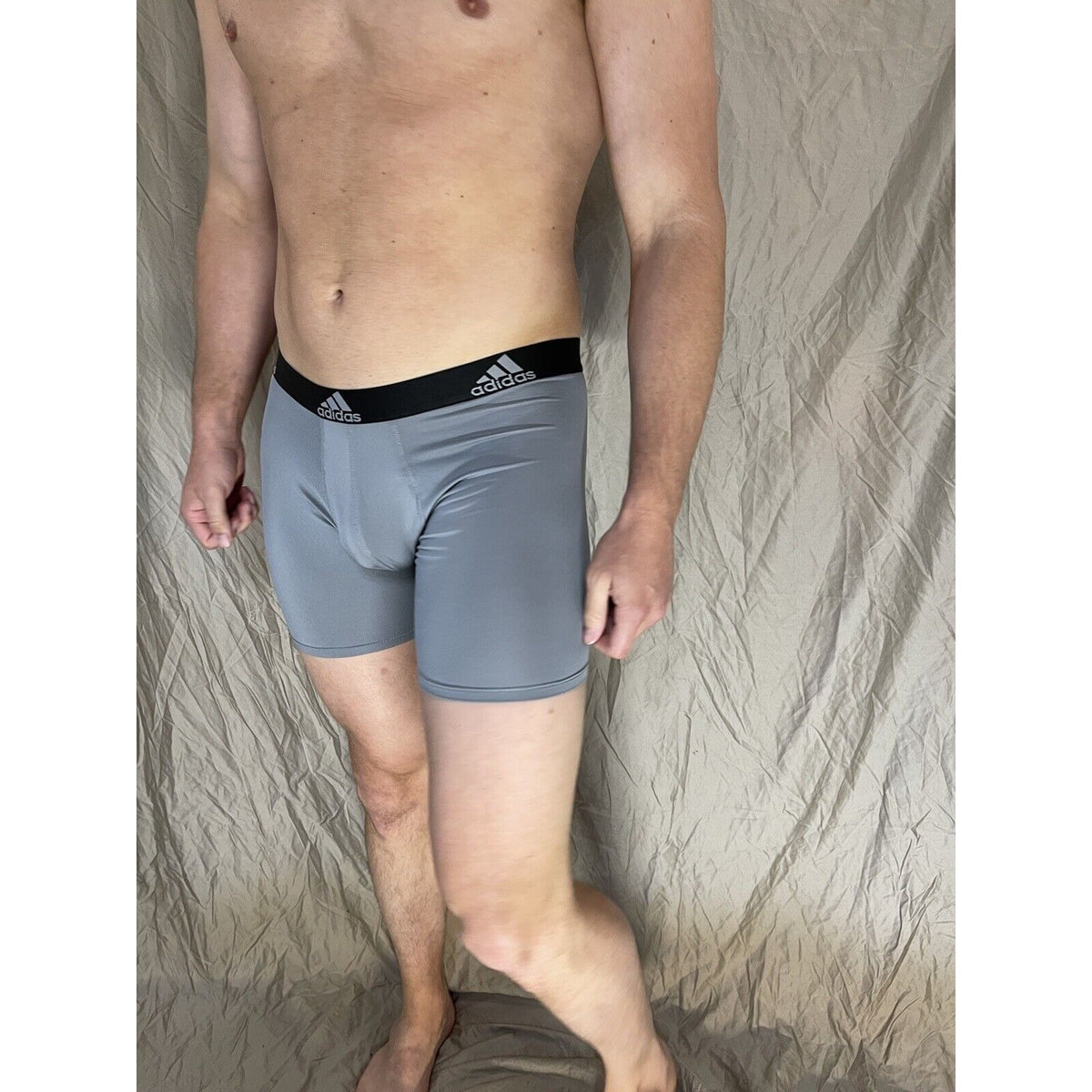 men's adidas Gray With Black Band aeroready compression shorts medium
