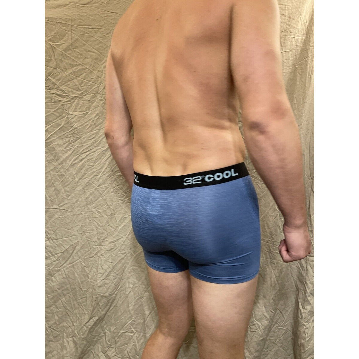 men's Denim Blue Matrix 32 degrees cool compression boxer brief Small