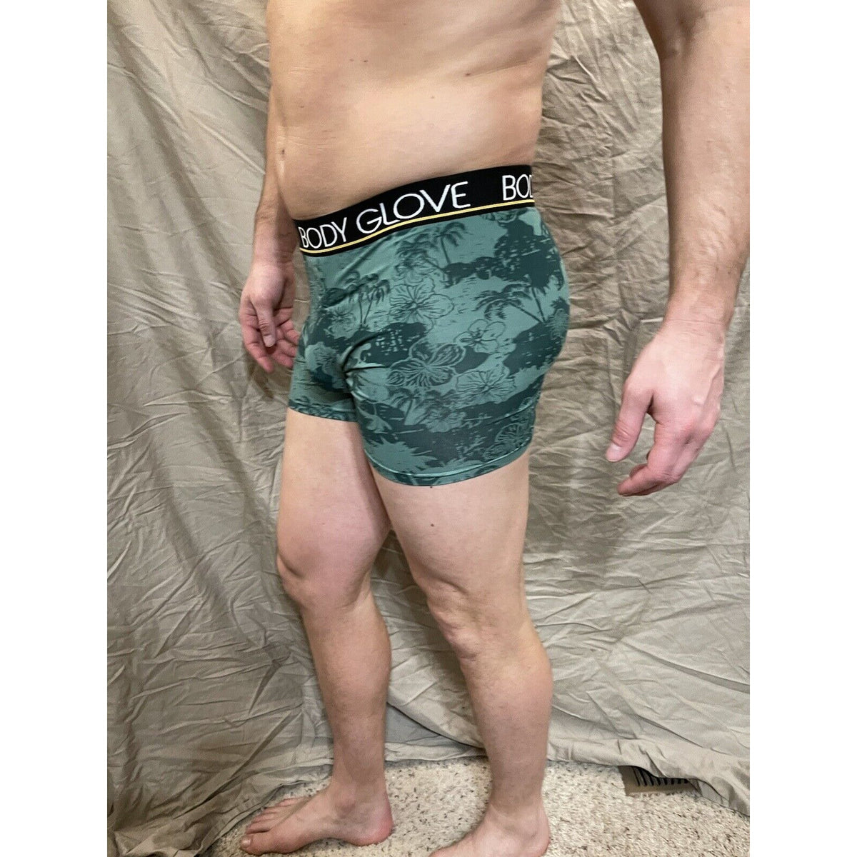 men's tropical green body glove boxer briefs medium