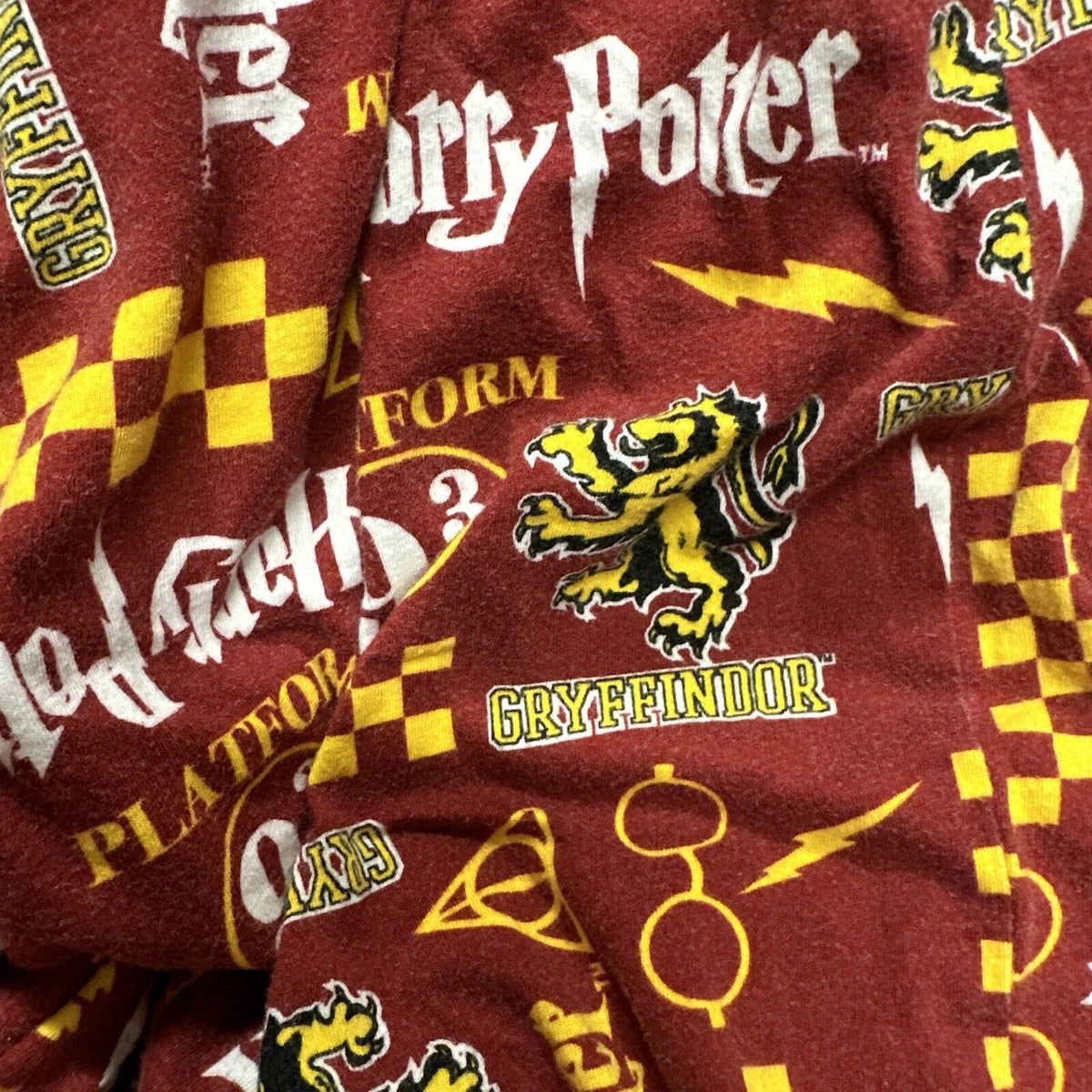 MENS XL Harry Potter Hogwarts Gryffindor Sleep Lounge Pajama Pants Platform