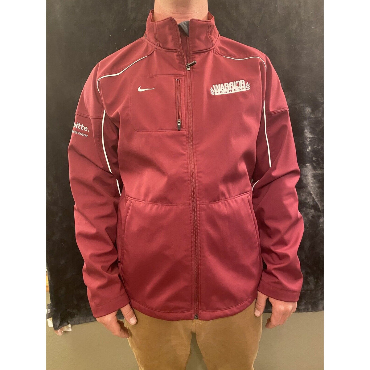 NIKE Team Nike Thick  Fleece Lined Coat Jacket Maroon Warrior Games Men’s Large
