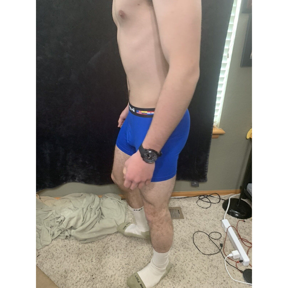 Men’s Papi Medium Boxer Briefs Royal Blue International 5% Spandex