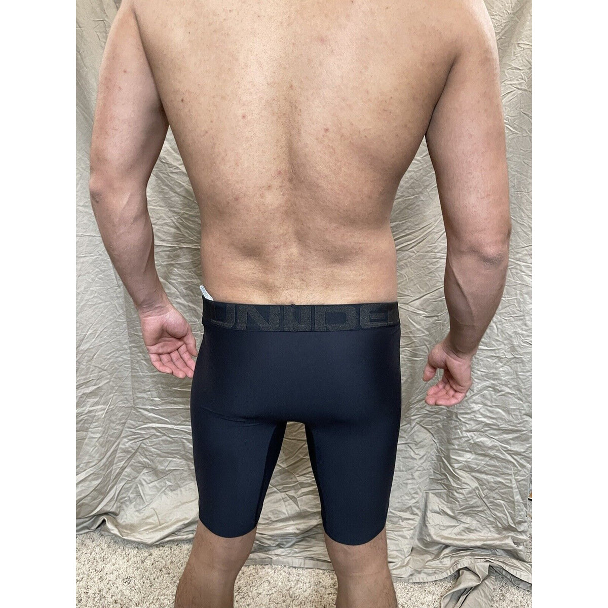 men's black under armour small compression boxer shorts